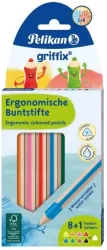Kredki ołówkowe trójkątne Griffix 9 kolorów