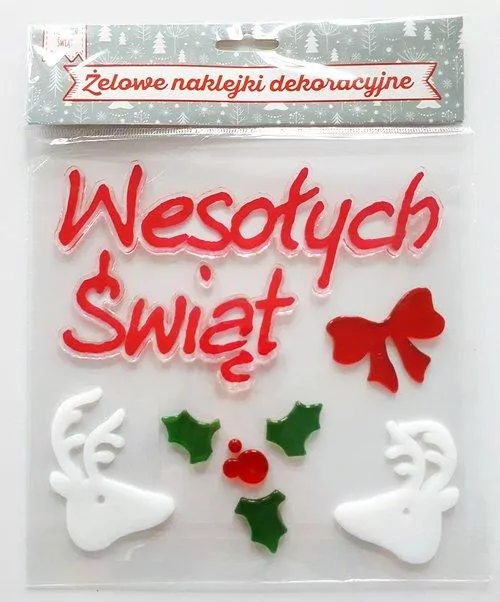 Żelowe naklejki dekoracyjne - BN Wesołych Świąt - tantis.pl