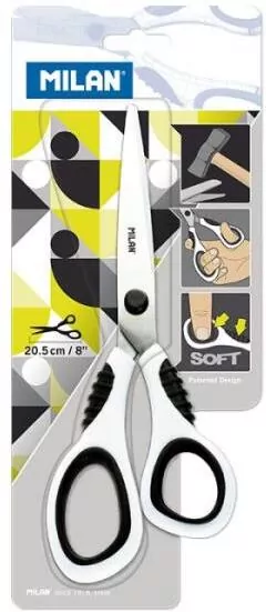 Nożyczki biurowe. 20,5cm czarno-białe. - tantis.pl