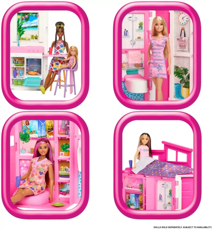 Barbie Fashionistas, Przytulny domek + Lalka HRJ77 - tantis.pl