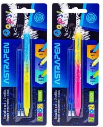 Długopis wymazywalny 0,5mm + 2 wkłady Neon
