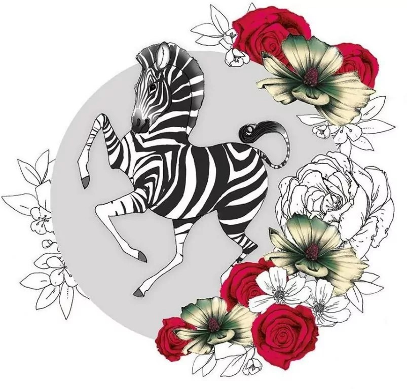 Karnet Swarovski kwadrat CL1425 Zebra kwiaty - tantis.pl