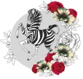 Karnet Swarovski kwadrat CL1425 Zebra kwiaty - tantis.pl