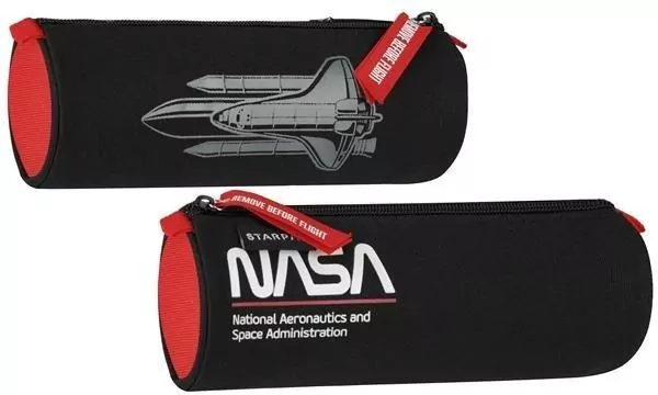 Piórnik tuba 1 zamek NASA czarny - tantis.pl