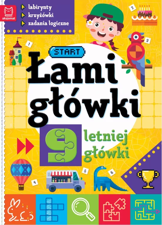 Łamigłówki 9-letniej główki. Labirynty, krzyżówki, zadania logiczne - tantis.pl