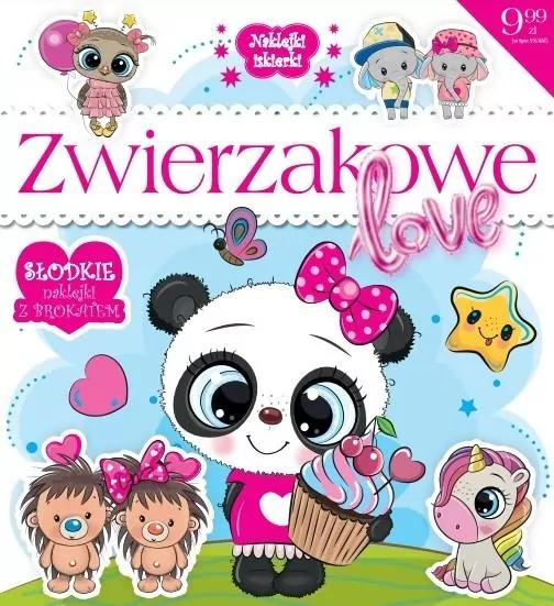 Naklejki iskierki z brokatem. Zwierzakowe Love - tantis.pl
