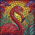 Diamentowa mozaika - Witraż. Flaming 30x30cm - tantis.pl