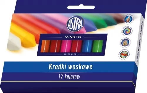 Kredki Woskowe Premium 12 kolorów - tantis.pl