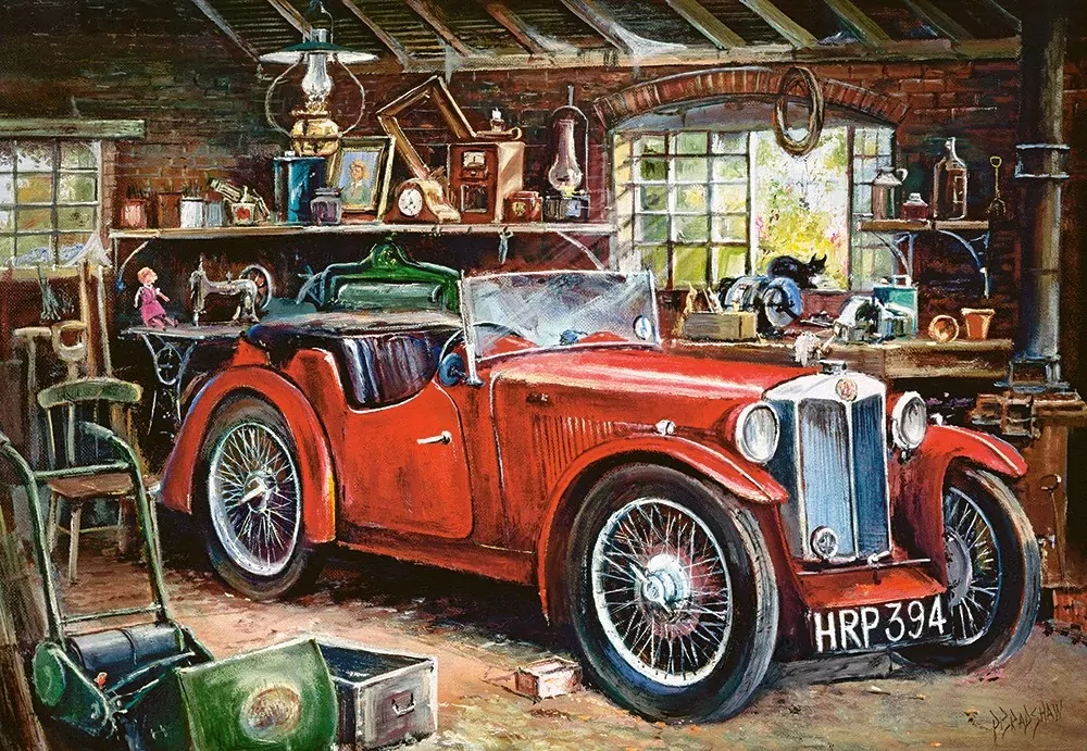 Puzzle 1000. Vintage Garage CASTORLAND - tantis.pl