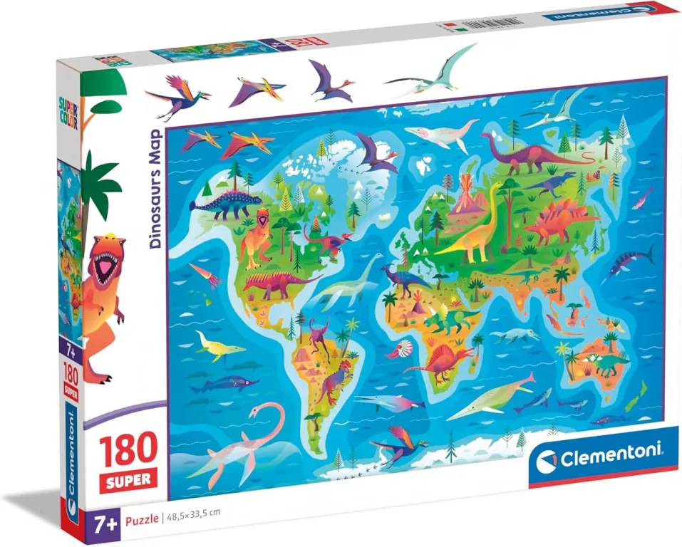 Puzzle 180 Super Dinosaurs Map - tantis.pl