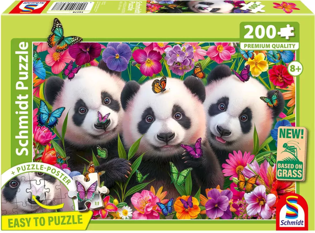 Puzzle PQ 200 Trzy pandy - tantis.pl