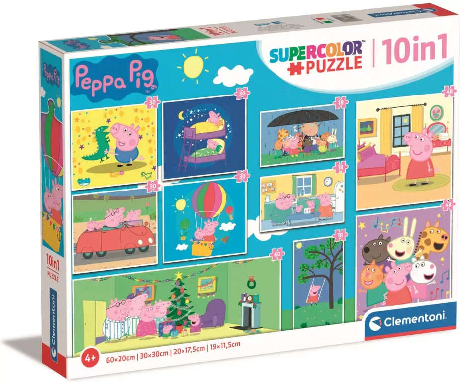 Puzzle 10w1 Super Kolor Świnka Peppa - tantis.pl
