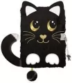 Pamiętnik z kłódką A5/96K 3D włochacz Night Cat - tantis.pl
