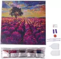 Obraz na płótnie 30x30cm z mozaiką Lawendowe pole - tantis.pl