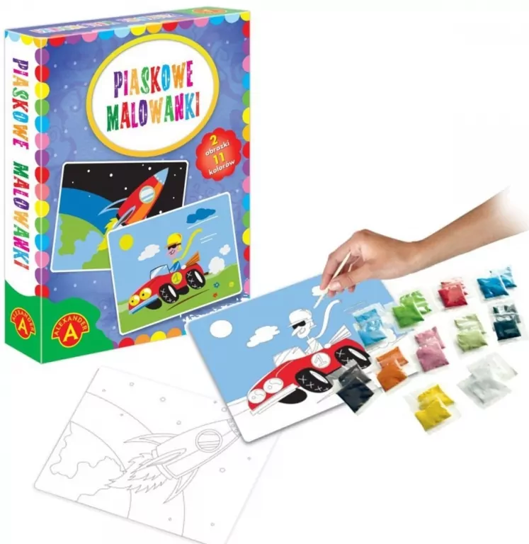 Piaskowe malowanki - Auto i Rakieta - tantis.pl