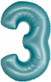 Balon foliowy Smart cyfra 3 niebieski matowy 76cm - tantis.pl