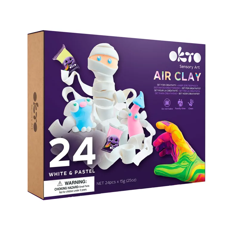 Zestaw lekkiej ciastoliny piankolina Biel&Pastele - tantis.pl