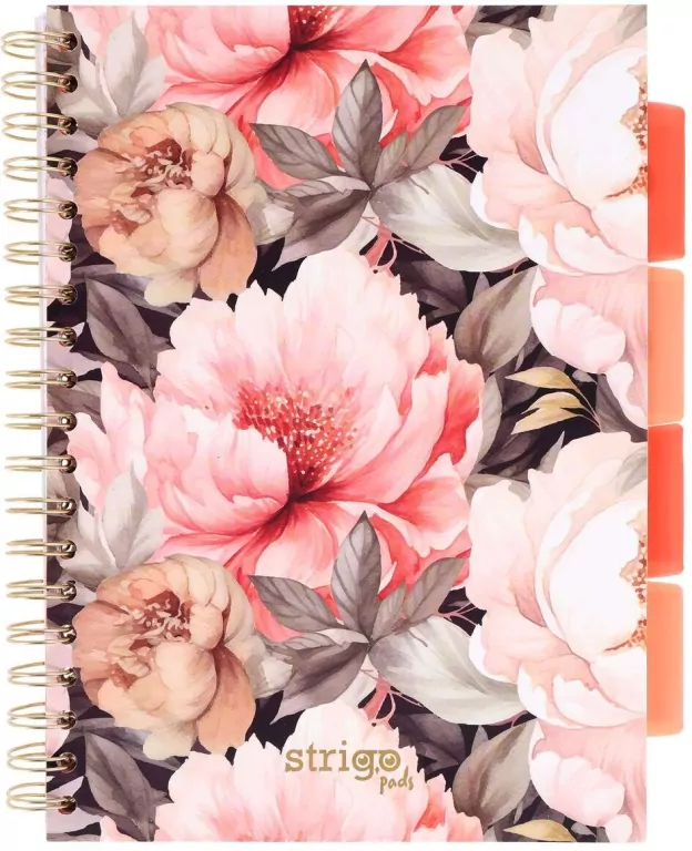 Kołozeszyt Pads B5/100K kratka Kwiaty beżowy - tantis.pl