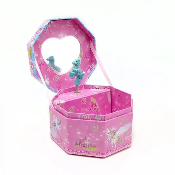 Szkatułka z pozytywką ośmiokątna. Jednorożec - tantis.pl