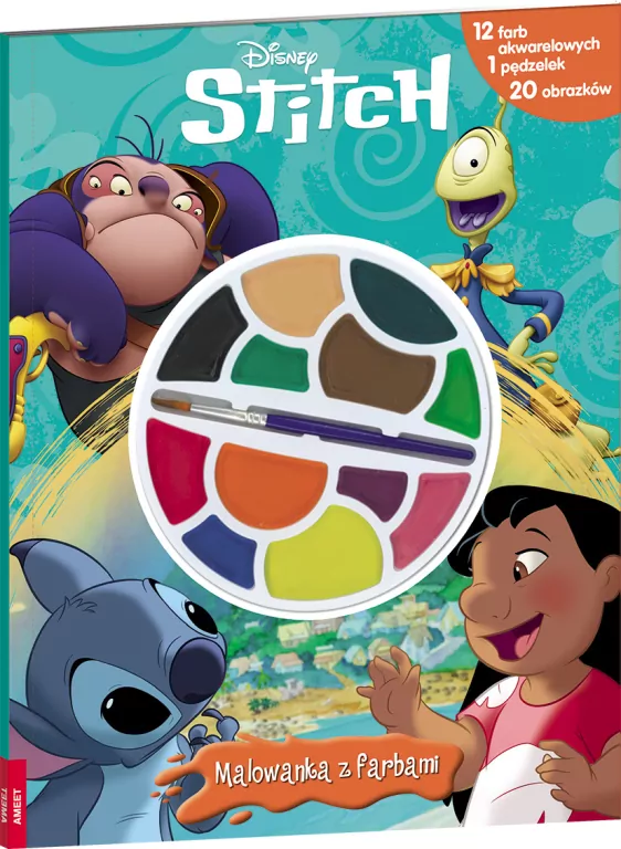 Disney Stitch. Malowanka z farbami - tantis.pl