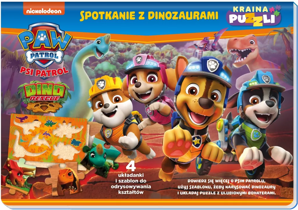 Spotkanie z dinozaurami. Kraina puzzli cz. 3 Psi Patrol - tantis.pl