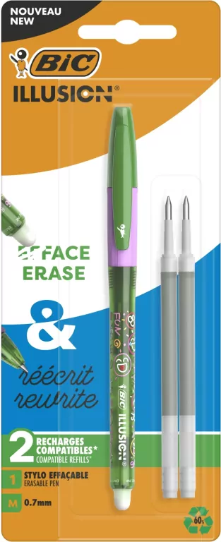 Długopis żelowy Illusion 0,7mm zielony 1+2szt BIC - tantis.pl