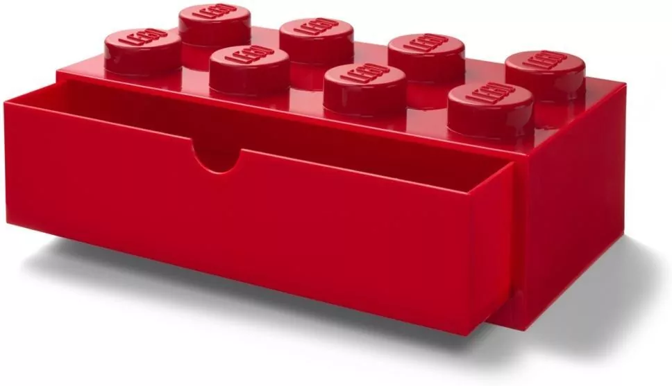 LEGO(R) pojemnik z szufladą klocek ósemka czerwony - tantis.pl