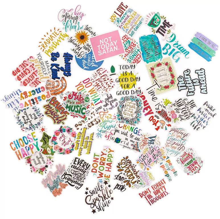 Naklejki winylowe - slogany motywacyjne 5-8cm 50sz - tantis.pl