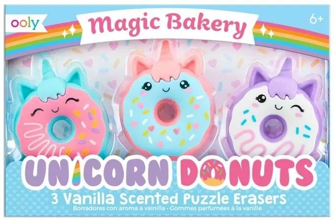 Gumki do ścierania Magiczne Jednorożce 3 sztuki - tantis.pl