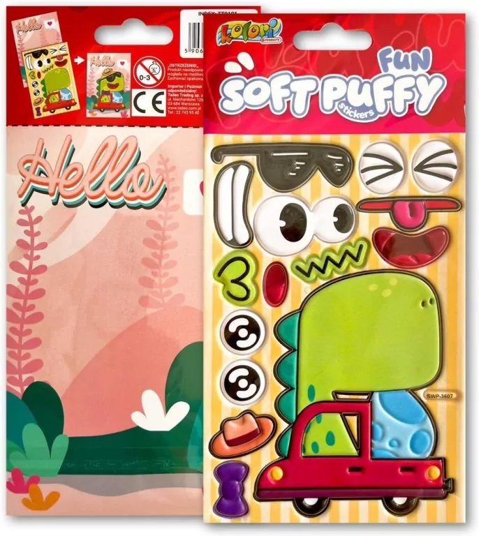 Naklejki puffy Fun with Dino - tantis.pl
