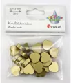 Koraliki drewniane serca płaskie 17x17mm złote 20g - tantis.pl