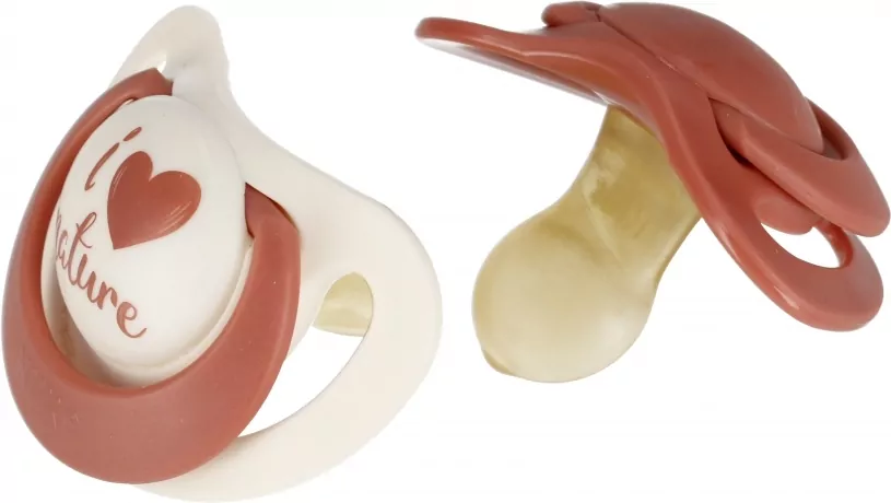 NUK For nature. Smoczki 2 sztuki. 0-6 miesięcy. Czerwony i biało-czerwony - tantis.pl