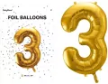 Balon foliowy 3 86cm złoty - tantis.pl
