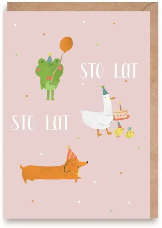 Kartka urodzinowa Zwierzaki K152 - tantis.pl