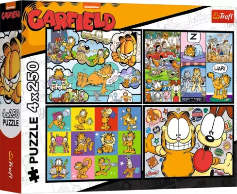 Puzzle 4x250 Garfield nie lubi poniedziałków TREFL