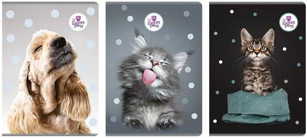 Zeszyt The sweet pets. A4/60K kratka. 5 sztuk - tantis.pl