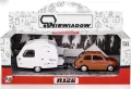 Fiat 126p + przyczepa Niewiadów Kemping brązowy - tantis.pl