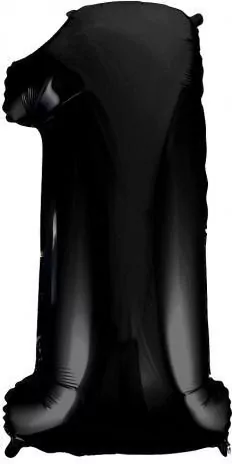 Balon foliowy B&C cyfra 1 czarna 92cm - tantis.pl