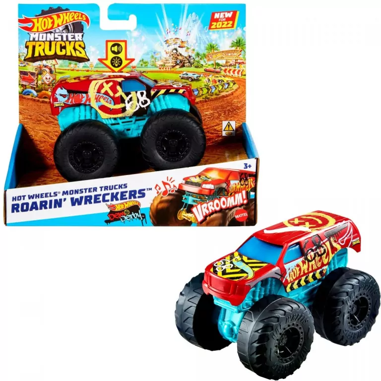 Hot Wheels Monster Trucks Roarin' Wreckers HDX66 - tantis.pl