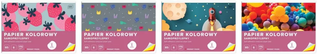 Zeszyt papierów kolorowych, samoprzylepnych - tantis.pl