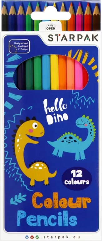 Kredki ołówkowe. Dino. 12 kolorów - tantis.pl