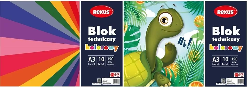 Blok techniczny kolorowy. A3/10 kartek. 1 sztuka - tantis.pl
