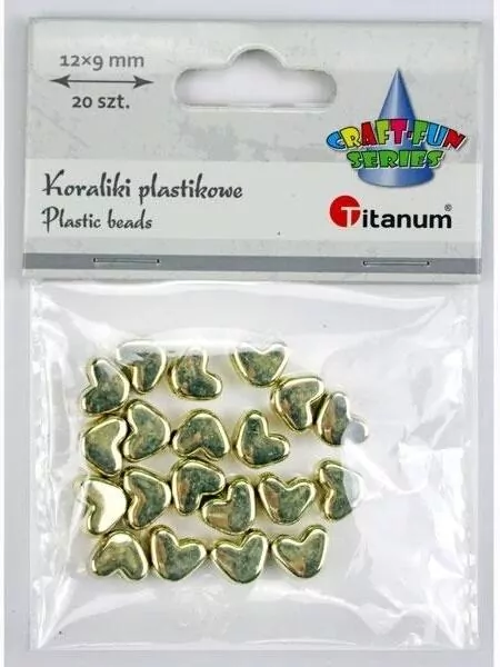 Koraliki plastikowe lustrzane serca 12x9mm 20szt - tantis.pl