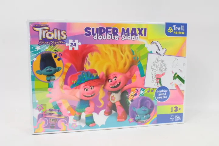 Puzzle 24. Super Maxi. Wesoły dzień Trolli. 41017 - tantis.pl