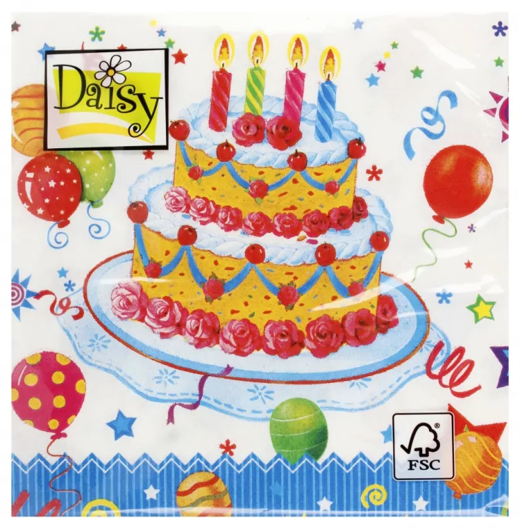 SERWETKA PAP 3W 330X330 MIX DAISY PM OP20SZT - tantis.pl