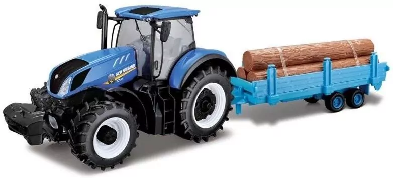 Traktor New Holland T7.315 z przyczepą i belami słomy - tantis.pl