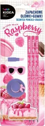 Ołówki zapachowe +gumki malinowy sernik KIDEA