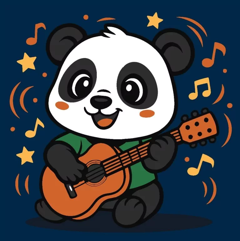 Malowanie po numerach - Panda z gitarą Kids - tantis.pl
