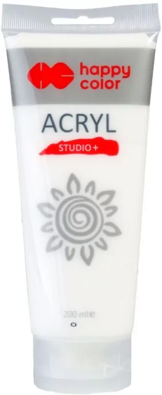 Farba akrylowa 200 ml. Biel tytanowa. Happy Color - tantis.pl