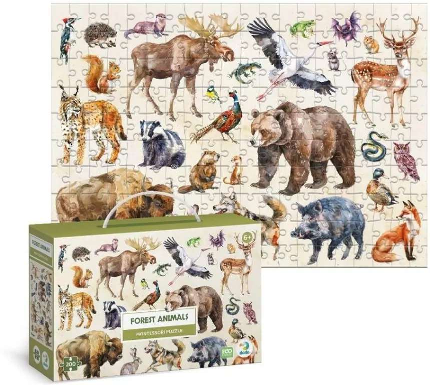 Puzzle 200 Montessori Forest animals - tantis.pl